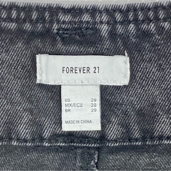 Forever 21 Jeans Women 29 Front Seam Tie Waist Black Gray High Rise Straight Leg - Picture 10 of 10